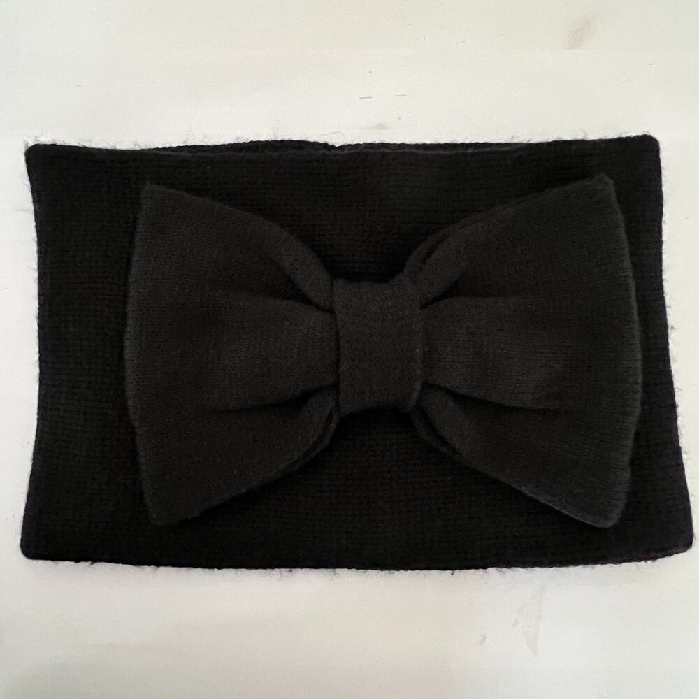 Kate Spade New York Women's Gathered Bow Neckwarmer Black One Size